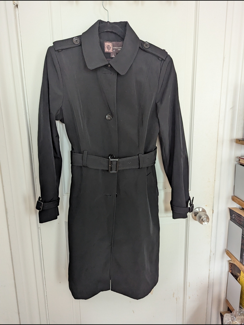 Anne Klein Black Belted Trench Coat